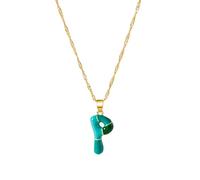 TSMORY Collar de aleación de letras coloridas individualizado, cadena ajustable, uso diario, gargantilla con colgante de letra para mujer, único, 55+3CM, Metal