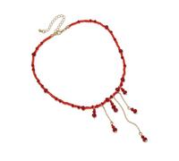 TSMORY Collar de flecos de cristal de goteo de sangre de Halloween, longitud ajustable, joyería de cuello de moda, adecuado para fiestas temáticas