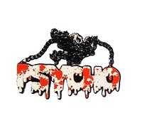TSMORY Collar de Halloween estilo punk gótico goteando sangre salpicando declaración asesinos collar gargantilla para mujeres y hombres, Size reference picture, Acrílico