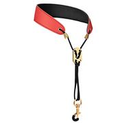 TSMORY Correa ajustable para el cuello de saxofón acolchada cómoda arnés de hombro de cuero para regular