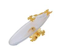 TSMORY Cuenco decorativo de metal multiusos con base segura, bandeja de servir para comer, bandeja esencial y elegante