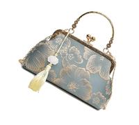 TSMORY Elegante bolso de noche chino inspirado en Cheongsam con cadena, bolso cruzado para boda, fiesta, mujer, bolso, Blue, As shown in the figure