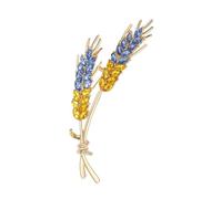 TSMORY Elegante broche de gavilla de trigo, exquisito pin de solapa de oreja de trigo adornado con piedras brillantes para mujeres y niñas, As shown in the figure, Metal