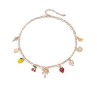 TSMORY Elegante collar de cruces de concha, accesorio de joyería para mujer con dije dorado y diseños bohemios de conchas marinas, As shown in the figure, Metal