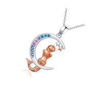 TSMORY Elegante collar de luna creciente con árboles de la vida, regalo del día de la madre, cadena ajustable Kirsite para mujer, elegante collar de moda para mujer, talla única, como se describe