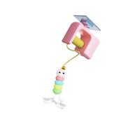 TSMORY Entertainment - Columpio eléctrico para gatos con campanas, diseño colgante de plumas para gatitos, alivio del estrés, cordón elástico ABS, juguete con campanas