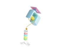 TSMORY Entertainment - Columpio eléctrico para gatos con campanas, diseño colgante de plumas para gatitos, alivio del estrés, cordón elástico ABS, juguete con campanas