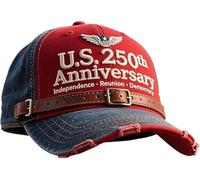 TSMORY Gorra de algodón transpirable para actividades al aire libre, diseño ligero de 250 aniversario de la independencia, A#, XS-XL