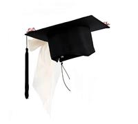 TSMORY Gorras de graduación unisex con flores elegantes para ceremonias de escuela secundaria y universidad, sombrero académico ajustable, color negro