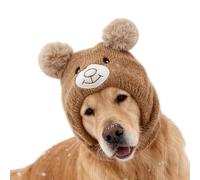 TSMORY Gorro de temporada de tejido grueso cálido para perro, suave en el pelaje, fácil de poner en clima frío permanente, sombrero acrílico para perro