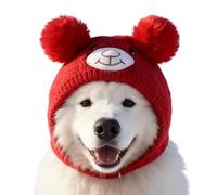 TSMORY Gorro de temporada de tejido grueso cálido para perro, suave en el pelaje, fácil de poner en clima frío permanente, sombrero acrílico para perro