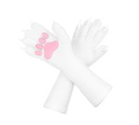 TSMORY Guantes de terror de silicona, capa interior de felpa, almohadilla de felpa para entusiastas del cosplay y asistentes a la fiesta, guantes largos de miedo para fiestas de disfraces, blanco