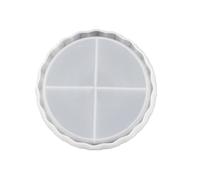 TSMORY Herramienta de espátula de maquillaje cosmético, molde de fundición de resina, sección de maquillaje de ojos, bandeja redonda, herramienta de manualidades, 9.4cm, Silicona