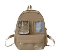 TSMORY itabag - Mochila transparente para exhibición de pines con inserciones para conciertos escolares, bolsas de anime, Khaki, As shown in the figure