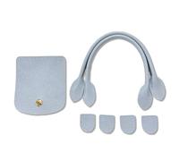 TSMORY Juego de accesorios de bolsa con patrón de ganchillo que contienen cierres desmontables, accesorios de bolsa de retazos, azul celeste