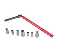 TSMORY Juego de llaves de grifo de pie de 8 a 17 mm para zonas estrechas de fregadero con mango plegable y cabezales de repuesto para llave de fregadero