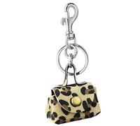 TSMORY Llavero compacto para monedero, práctico llavero para colgar para un acceso rápido a lo esencial, Amarillo leopardo, Length 11 cm