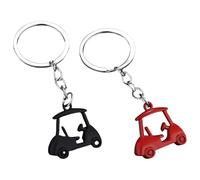 TSMORY Paquete de 2 llaveros realistas de aleación de zinc para carrito de golf, soporte ligero para llaves, bolsos, accesorios, llavero de moda, negro/rojo, Talla única