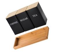 TSMORY Recipiente cuadrado multifuncional práctico para café, té, azúcar, con tapa para sala de estar, soporte de alimentos secos, lata de conservación de frescura