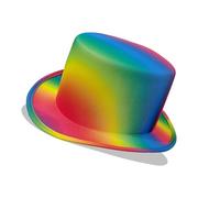 TSMORY Sombrero alto de color arcoíris para festivales de música para adultos, unisex, todos los tocados a juego, para eventos temáticos, reuniones