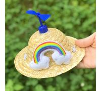 TSMORY Sombrero de cubo para mascotas, disfraz de perro, gorro de sol para perros al aire libre, tejido a mano, para cachorros, accesorios para mascotas, sombreros para mascotas para animales pequeños