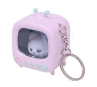 TSMORY Soporte de dispositivo de visualización en miniatura retro con función de luz LED, decoración compacta para llaves, bolso, viaje, dispositivo de visualización en miniatura, llavero esencial, a