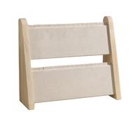 TSMORY Soporte de exhibición de collar de ahorro de espacio, hecho a mano de doble capa de madera para joyería y casas