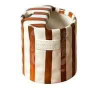 TSMORY Taza de café de cerámica a rayas antideslizante para chocolate caliente, té helado, uso diario, regalo de Navidad, taza de café de mano para bebidas calientes