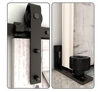 TSMST 9FT/274CM Herraje para Puerta Corredera Kit de Accesorios para Puertas Correderas con Guía de Suelo Ajustable