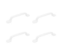 Tsnamay 4 tiradores de armario de arco de 5.1 pulgadas, tipo puente, herrajes para puerta de armario, tirador de mango de aluminio, diámetro del agujero: 96 mm, blanco