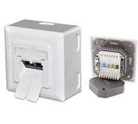 tsnetworks Aufputz CAT6e Netzwerkdose Class E 10/100/1000MBit/s CAT6 CAT7 CAT6a Datendose 2xRJ45