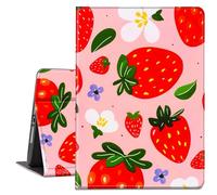 TSNJTBDL Funda para Kindle Paperwhite de 12ª generación de 7 pulgadas y Kindle ColorSoft Signature Edition, piel sintética con apagado y encendido automático, funda protectora delgada y ligera, fresas
