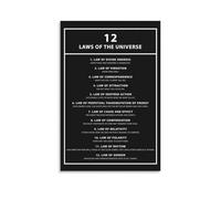 TSNKNP 12 Laws of The Universe Póster Pintura Decorativa Lienzo Arte de Pared Salón Póster Dormitorio Pintura, Arte de Pared Impresión de Imagen Moderna Decoración de Habitación Familiar 20 x 30