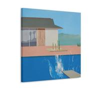 TSNKNP David Hockney The Splash Póster Pintura Decorativa Lienzo Arte de Pared Salón Póster Dormitorio Pintura, Arte de Pared Impresión de Imagen Moderna Decoración de Habitación Familiar 40 x 40 cm
