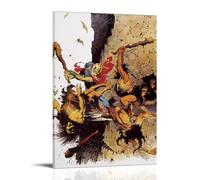 TSNKNP Frank Frazetta Póster de arte de ciencia ficción pintura decorativa lienzo arte de pared sala de estar póster dormitorio pintura, arte de pared impresión de imagen moderna decoración de