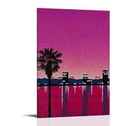 TSNKNP Hiroshi Nagai City Vaporwave Art Poster Pintura Decorativa Lienzo Arte de Pared Salón Póster Dormitorio Pintura, Arte de Pared Impresión de Imagen Moderna Decoración de Habitación Familiar 08 x