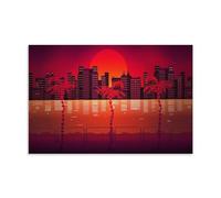TSNKNP Hiroshi Nagai Miami Art Poster Pintura Decorativa Lienzo Arte Mural Salón Póster Dormitorio Pintura, Arte de Pared Impresión de Imagen Moderna Decoración de Habitación Familiar 20 x 30 Pulgadas