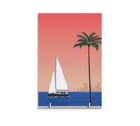 TSNKNP Hiroshi Nagai Sunset Póster Pintura Decorativa Lienzo Arte de Pared Salón Póster Dormitorio Pintura, Arte de Pared Impresión de Imagen Moderna Decoración de Habitación Familiar 20 x 30 Pulgadas
