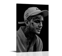 TSNKNP Lil Peep Póster Blanco y Negro Pintura Decorativa Lienzo Arte de Pared Salón Póster Dormitorio Pintura, Arte de Pared Impresión de Imagen Moderna Decoración de Habitación Familiar 20 x 30