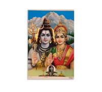 TSNKNP Lord Shiva and Parvati Art Poster Pintura Decorativa Lienzo Arte Mural Salón Póster Dormitorio Pintura, Arte de Pared Impresión de Imagen Moderna Decoración de Habitación Familiar 30 x 45 cm
