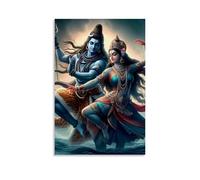 TSNKNP Lord Shiva and Parvati Fanart Póster Pintura Decorativa Lienzo Arte de Pared Salón Póster Dormitorio Pintura, Arte de Pared Impresión de Imagen Moderna Decoración de Habitación Familiar 30 x 45