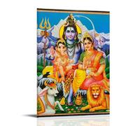 TSNKNP Lord Shiva and Parvati Póster Pintura Decorativa Lienzo Arte de Pared Salón Póster Dormitorio Pintura, Arte de Pared Impresión de Imagen Moderna Decoración de Habitación Familiar 08 x 12
