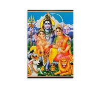 TSNKNP Lord Shiva and Parvati Póster Pintura Decorativa Lienzo Arte de Pared Salón Póster Dormitorio Pintura, Arte de Pared Impresión de Imagen Moderna Decoración de Habitación Familiar 08 x 12