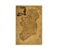 TSNKNP Póster vintage Map of Ireland 1797 - Póster decorativo de pared para sala de estar, dormitorio, decoración moderna para dormitorio, 30 x 45 cm