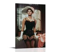 TSNKNP Sophia_ Loren Arte Póster Pintura Decorativa Lienzo Arte Mural Salón Dormitorio Pintura, Arte de Pared Impresión de Imagen Moderna Decoración de Habitación Familiar 24 x 36 Pulgadas (60 x 90 cm