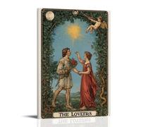 TSNKNP Tarot Card The Lovers Art Poster Pintura Decorativa Lienzo Arte Mural Salón Póster Dormitorio Pintura, Arte de Pared Impresión de Imagen Moderna Decoración de Habitación Familiar 08 x 12