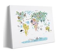 TSNKNP World Map Animals Poster Pintura Decorativa Lienzo Arte de Pared Salón Póster Dormitorio Pintura, Arte de Pared Impresión de Imagen Moderna Decoración de Habitación Familiar 40 x 60 cm