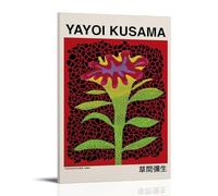 TSNKNP Yayoi Kusama Póster de Arte de Flores Pintura Decorativa Lienzo Arte de Pared Salón Póster Dormitorio Pintura, Arte de Pared Impresión de Imagen Moderna Decoración de Habitación Familiar 24 x