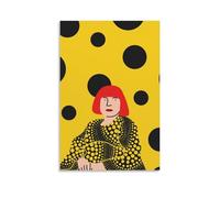 TSNKNP Yayoi Kusama Póster de dibujos animados Pintura Decorativa Lienzo Arte de Pared Salón Póster Dormitorio Pintura, Arte de Pared Impresión de Imagen Moderna Decoración de Habitación Familiar 08 x
