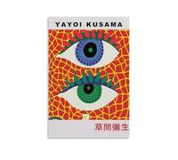 TSNKNP YAYOI KUSAMA Póster de dos Ojos Pintura Decorativa Lienzo Arte de Pared Salón Póster Dormitorio Pintura, Arte de Pared Impresión de Imagen Moderna Decoración de Habitación Familiar 30 x 45 cm